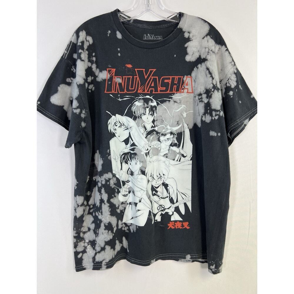 VTG InuYasha Gray Tye Dye T Shirt Adult Medium‎ Unique Design Tee